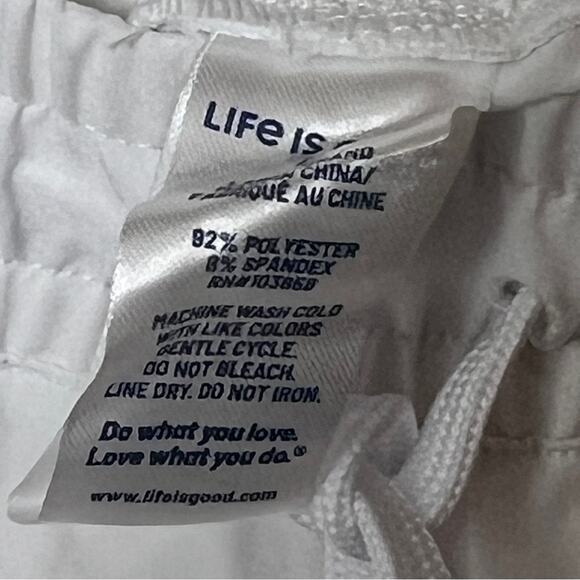 Life Is Good White Summer Style Drawstring American Flag Sandals Graphic Sz L - Picture 12 of 15